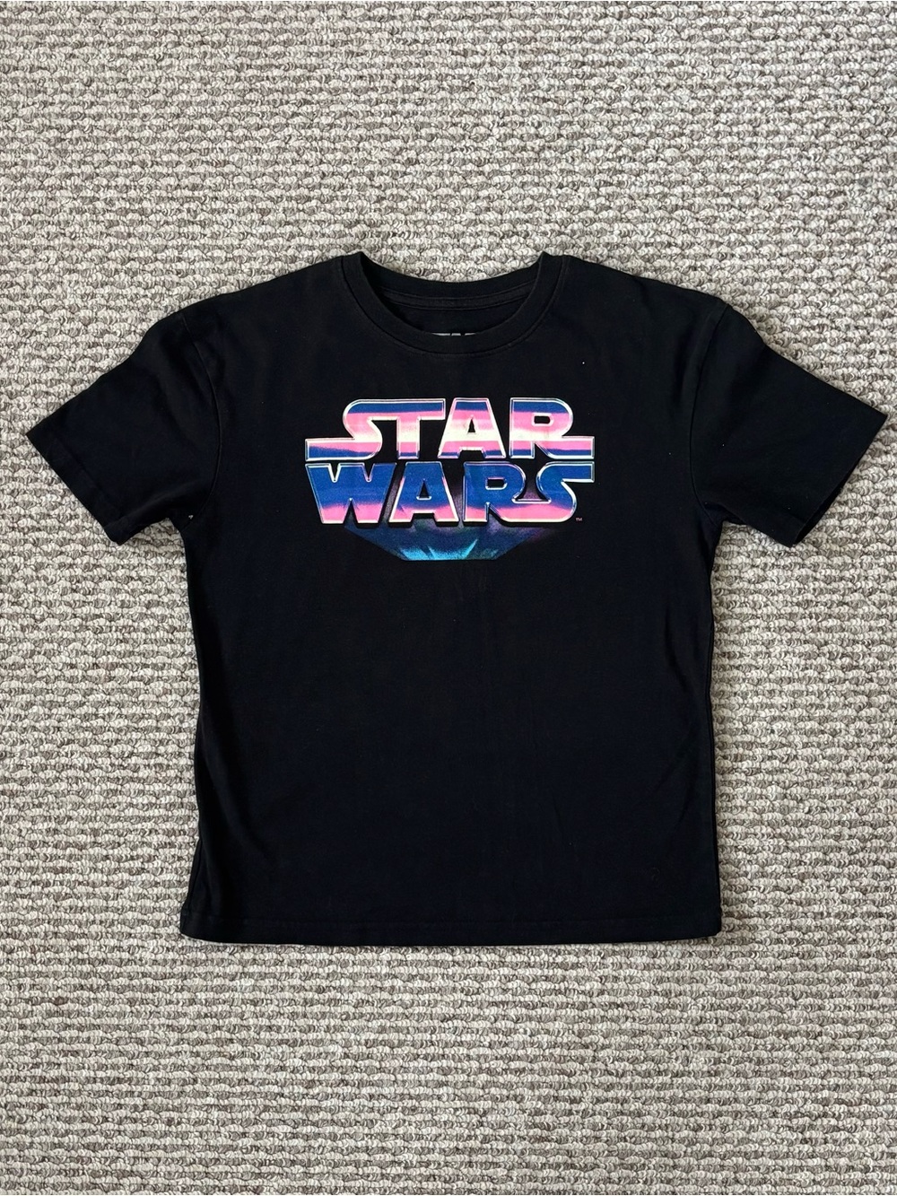 Star Wars Black Tee with Neon Gradient Logo